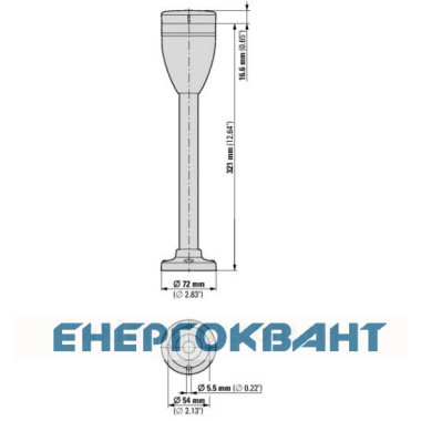 Базовий модуль сигнальної стійки Eaton SL7-CB-250 алюмінієва трубка 250мм Ø70мм