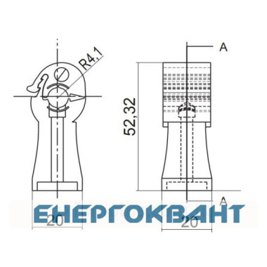 Пластиковий тримач для струмопровідного прута DKC ND2100 Ø8-10мм Пластиковий тримач для струмопровідного прута DKC ND2100 Ø8-10мм