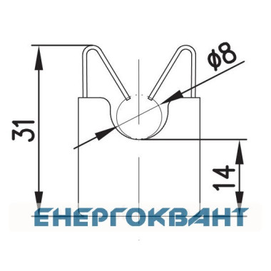 Тримач токоотводящий прута DKC ND2115 ø8мм з нержавіючої сталі Тримач токоотводящий прута DKC ND2115 ø8мм з нержавіючої сталі