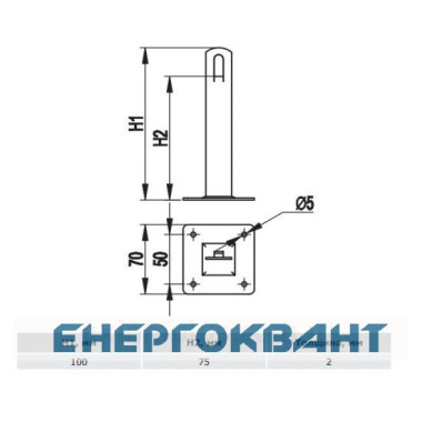 Металевий тримач токопроводящего прута DKC ND2106 ø8мм висотою 100мм Металевий тримач токопроводящего прута DKC ND2106 ø8мм висотою 100мм