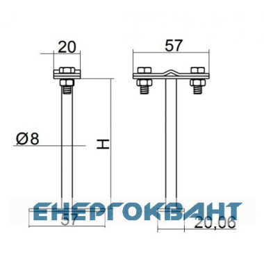 Універсальний тримач токоотвода DKC ND2334ZC висотою 100мм Універсальний тримач токоотвода DKC ND2334ZC висотою 100мм