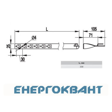 Сталевий скручений держатель токопроводящего провідника DKC ND2206 ø8мм під черепицю довжиною 330мм