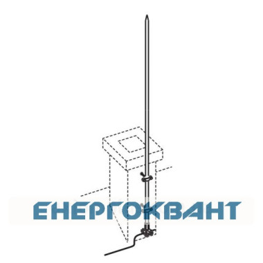 Алюмінієвий молниеприемник DKC NL7200 з власниками Ø16мм довжиною 2м