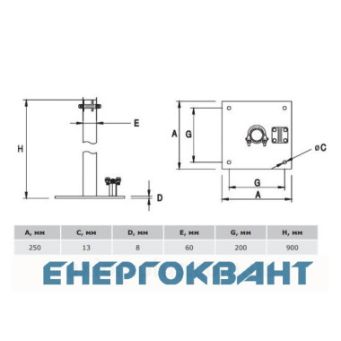 Металева основа DKC NL3013 для молниеприемников Ø40мм