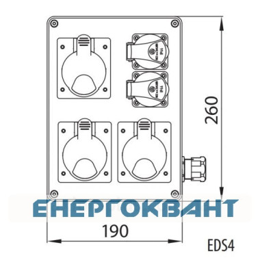 Будівельний щиток харчування ETI 004483102 з роз'ємами EDS4 2-2 / 2-5 16/32 (Роз'єм 16A / 5P-1 32A / 5P-1 Schuko-2 АВ: C16 / 1-1 C16 / 3-1) Будівельний щиток харчування ETI 004483102 з роз'ємами EDS4 2-2 / 2-5 16/32 (Роз'єм 16A / 5P-1 32A / 5P-1 Schuko-2 АВ: C16 / 1-1 C16 / 3-1)