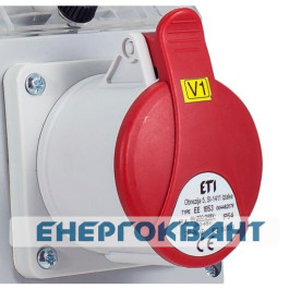Будівельний щиток харчування ETI 004483110 з роз'ємами EDS4m 2-2 / 1-5 16 (Роз'єм 16A / 5P-1 Schuko-2 АВ: C16 / 1-1 C16 / 3-1 «міні»)