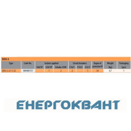 Будівельний щиток харчування ETI 004483151 з роз'ємами EDS5 2-2 / 1-5 32 (Роз'єм 32A / 5P-1 Schuko-2 АВ: C16 / 1-2 C32 / 3-1)