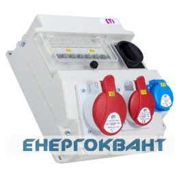 Будівельний щиток харчування ETI 004483200 з роз'ємами EDS7 1-2 / 2-5 16/32 (Роз'єм 16A / 5P-1 32A / 5P-1 Schuko-1 АВ: C16 / 1-1 C16 / 3-1 C32 / 3-1 )