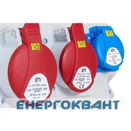 Будівельний щиток харчування ETI 004483200 з роз'ємами EDS7 1-2 / 2-5 16/32 (Роз'єм 16A / 5P-1 32A / 5P-1 Schuko-1 АВ: C16 / 1-1 C16 / 3-1 C32 / 3-1 )