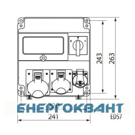 Будівельний щиток харчування ETI 004483200 з роз'ємами EDS7 1-2 / 2-5 16/32 (Роз'єм 16A / 5P-1 32A / 5P-1 Schuko-1 АВ: C16 / 1-1 C16 / 3-1 C32 / 3-1 )
