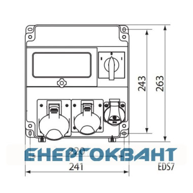 Будівельний щиток харчування ETI 004483200 з роз'ємами EDS7 1-2 / 2-5 16/32 (Роз'єм 16A / 5P-1 32A / 5P-1 Schuko-1 АВ: C16 / 1-1 C16 / 3-1 C32 / 3-1 ) Будівельний щиток харчування ETI 004483200 з роз'ємами EDS7 1-2 / 2-5 16/32 (Роз'єм 16A / 5P-1 32A / 5P-1 Schuko-1 АВ: C16 / 1-1 C16 / 3-1 C32 / 3-1 )