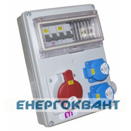 Будівельний щиток харчування ETI 004483251 з роз'ємами EDS8 2-2 / 1-5 32 (Роз'єм 32A / 5P-1 Schuko-2 АВ: C16 / 1-1 C32 / 3-1)