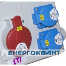 Будівельний щиток харчування ETI 004483250 з роз'ємами EDS8 2-2 / 1-5 16 (Роз'єм 16A / 5P-1 Schuko-2 АВ: C16 / 1-1 C16 / 3-1)