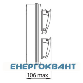Будівельний щиток харчування ETI 004483251 з роз'ємами EDS8 2-2 / 1-5 32 (Роз'єм 32A / 5P-1 Schuko-2 АВ: C16 / 1-1 C32 / 3-1)