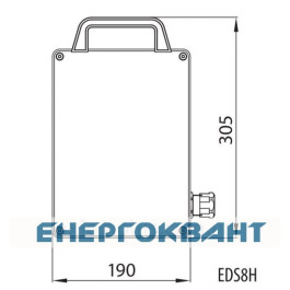Переносний щит харчування ETI 004483282 з роз'ємами EDS8H 6-2 / 0-0 16 (Schuko-6 АВ: C16 / 1-6 з ручкою)