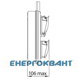Переносний щиток харчування ETI 004483281 з роз'ємами EDS8H 2-2 / 1-5 32 (Роз'єм 32A / 5P-1 Schuko-2 АВ: C16 / 1-1 C32 / 3-1 з ручкою)