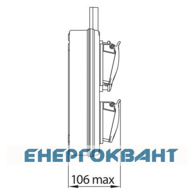 Переносний щит харчування ETI 004483122 з роз'ємами EDS4H 2-2 / 2-5 16/32 (Роз'єм 16A / 5P-1 32A / 5P-1 Schuko-2 АВ: C16 / 1-1 C16 / 3-1 з ручкою)