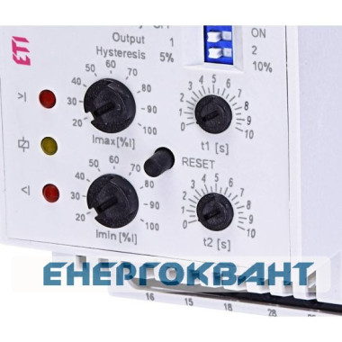 Реле контролю споживаного струму ETI 002471602 PRI-42 AC 230V (3 діапазони) (2x16A AC1)