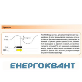 Реле контролю споживаного струму ETI 002471819 PRI-51/8 (0 8..8A) (1x8A AC1)