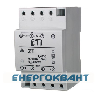 Дзвінковий трасформатор ETI 002411006 8 VA Zt 8/12 Дзвінковий трасформатор ETI 002411006 8 VA Zt 8/12
