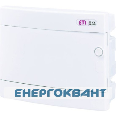 Вбудований щиток ETI 001101015 ECМ 12PO 12 М з білої дверцятами Вбудований щиток ETI 001101015 ECМ 12PO 12 М з білої дверцятами
