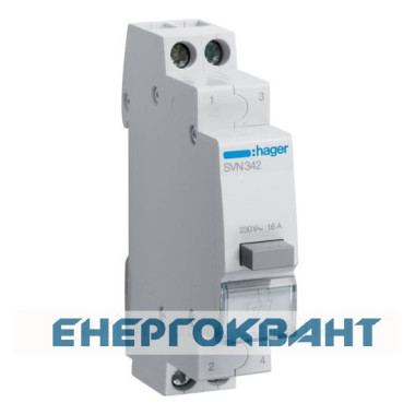 Кнопковий вимикач Hager SVN342 230В / 16А 2НЗ Кнопковий вимикач Hager SVN342 230В / 16А 2НЗ