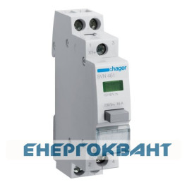Поворотний кнопковий вимикач Hager SVN461 12 / 48В 16А 2НО з зеленим індикатором