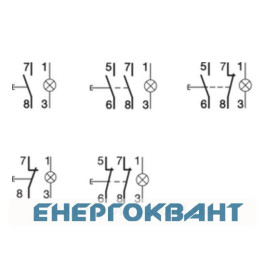Поворотний кнопковий вимикач Hager SVN461 12 / 48В 16А 2НО з зеленим індикатором