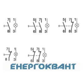 Поворотний кнопковий вимикач Hager SVN462 12 / 48В 16А 2НО з червоним індикатором