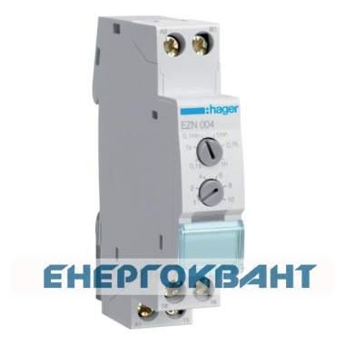 Реле часу Hager EZN004 з імпульсною комутацією 1 перемикаючий контакт Реле часу Hager EZN004 з імпульсною комутацією 1 перемикаючий контакт