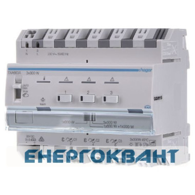 Двоканальний універсальний диммер Hager TXA662AN KNX-Easylink по 300Вт