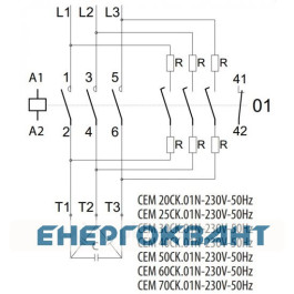 Контактор ETI 004643825 CEM CK 70.01N (70 кВАр 400-440V)