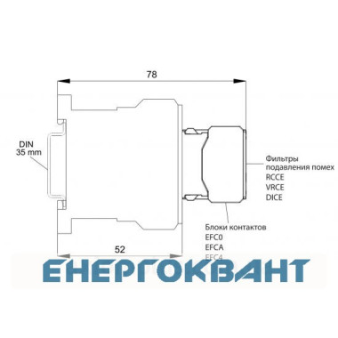 Мініатюрний контактор ETI 004641054 CEC 07.10 230V AC (7A; 3kW; AC3)