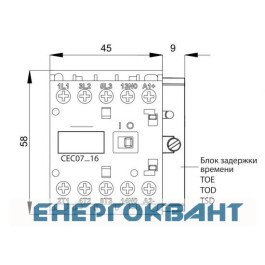 Мініатюрний контактор ETI 004641078 CEC 12.10-230V-50 / 60Hz (12A; 5.5kW; AC3)