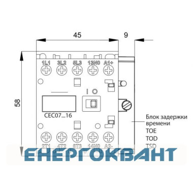Мініатюрний контактор ETI 004641078 CEC 12.10-230V-50 / 60Hz (12A; 5.5kW; AC3)