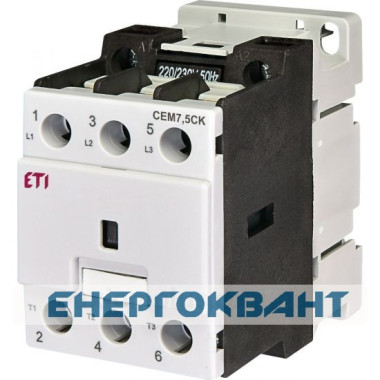 Контактор ETI 004643805 CEM 7,5CK.00 (7.5 кВАр 400-440V) Контактор ETI 004643805 CEM 7,5CK.00 (7.5 кВАр 400-440V)
