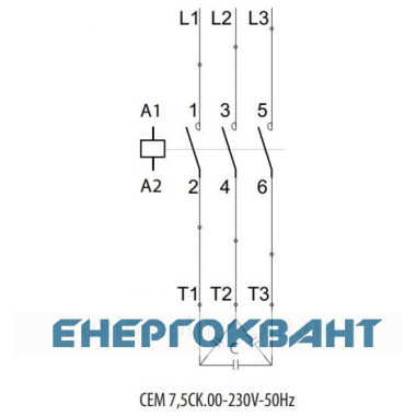 Контактор ETI 004643805 CEM 7,5CK.00 (7.5 кВАр 400-440V) Контактор ETI 004643805 CEM 7,5CK.00 (7.5 кВАр 400-440V)