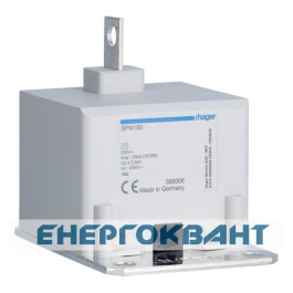 Розрядник Hager SPN190N 1P 100ка Up <= 2,5кВ клас 1 TT + TN на шині PEN / N