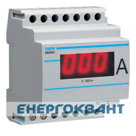 Цифровий амперметр непрямого включення Hager SM601 0-600А