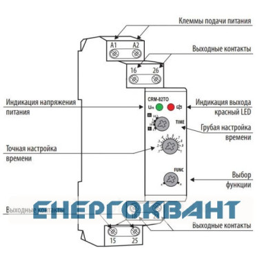 Реле затримки включення / відключення ETI 002470074 CRM-82TO 12-240V AC / DC (2x8A AC1) Реле затримки включення / відключення ETI 002470074 CRM-82TO 12-240V AC / DC (2x8A AC1)