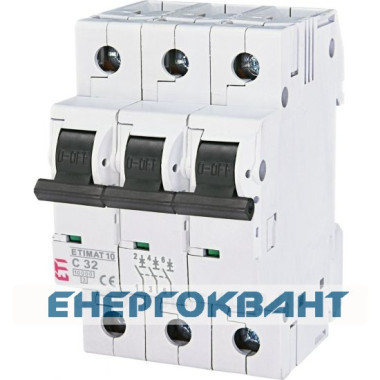 Автоматичний вимикач ETI 002135719 ETIMAT 10 3p C 32А (10 kA)