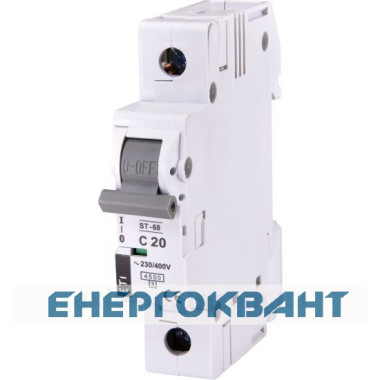 Автоматичний вимикач ETI 002181317 ST-68 1p З 20А (4.5 kA)