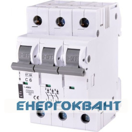 Автоматичний вимикач ETI 002185312 ST-68 3p C 6А (4.5 kA)