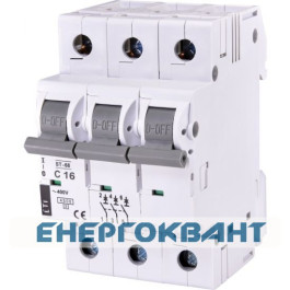 Автоматичний вимикач ETI 002185316 ST-68 3p C 16А (4.5 kA)