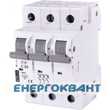 Автоматичний вимикач ETI 002185318 ST-68 3p C 25А (4.5 kA)