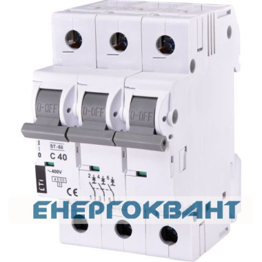 Автоматичний вимикач ETI 002185320 ST-68 3p C 40А (4.5 kA)