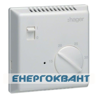 Цифровий термостат Hager EK003 ручне вмикання / вимикання 230В / 8А Цифровий термостат Hager EK003 ручне вмикання / вимикання 230В / 8А