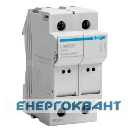 Роз'єднувач запобіжників Hager LSN502 L38 2P 32A / 690В