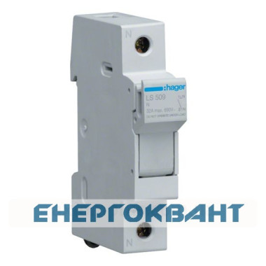 Роз'єднувач запобіжників Hager LSN509 L38 1N 32A / 690В Роз'єднувач запобіжників Hager LSN509 L38 1N 32A / 690В