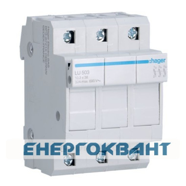 Модульний роз'єднувач запобіжника Hager LU503 L38 3P 32А / 690В